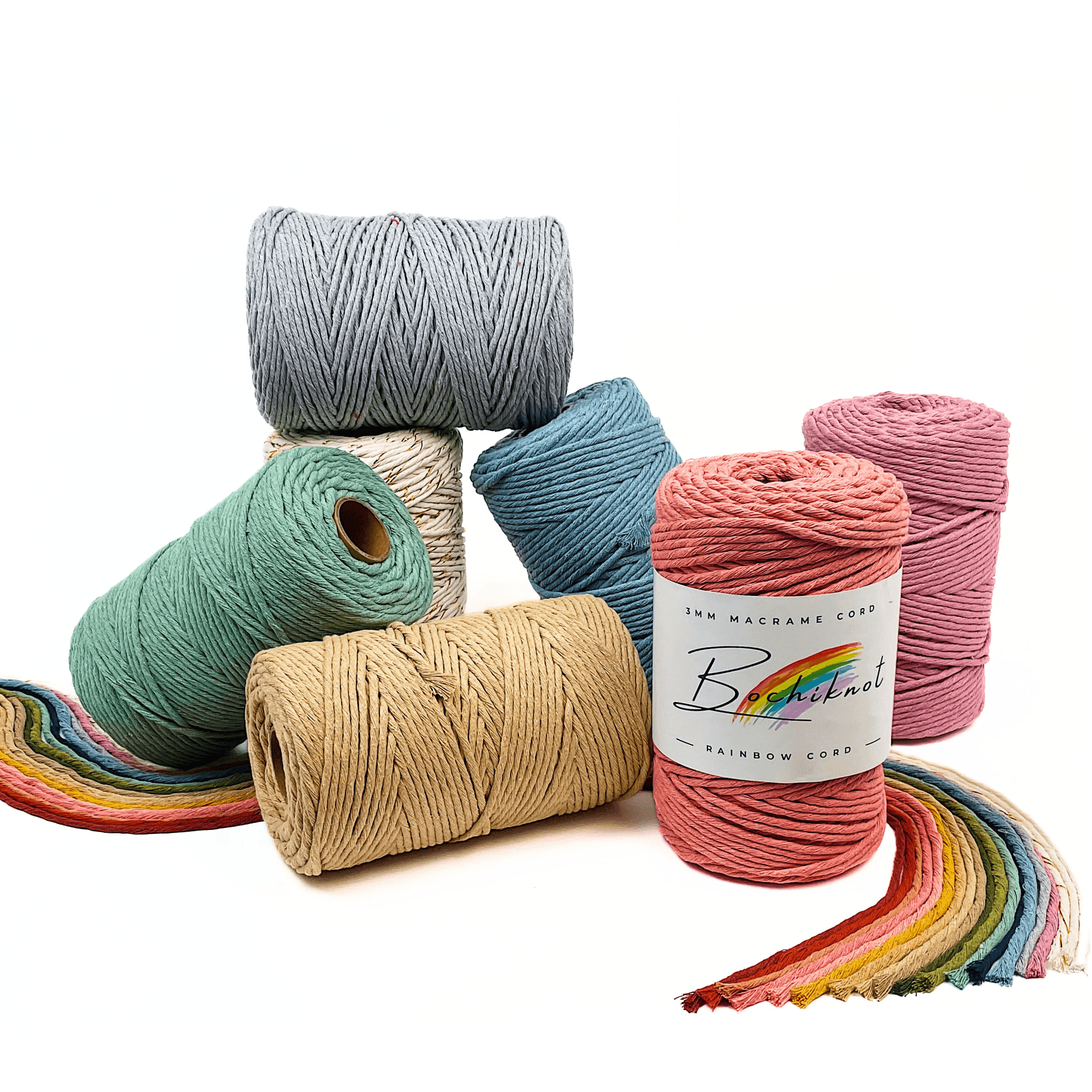 BOCHIKNOT 9mm Thick Macrame Cord - Macrame Supplies Cotton Rope - Macrame  Cotton Cord for Crafts - Macrame Rope Colored Cord - Thick Rope for Crafts  