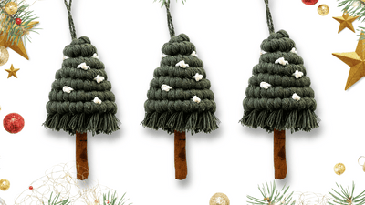 DIY Macrame Christmas Trees with a Cinnamon Stick Twist