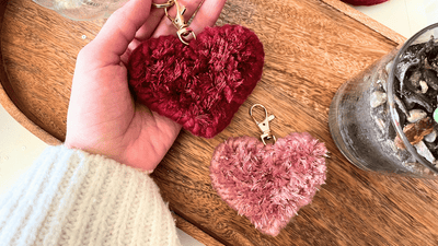 DIY Macrame Keychain: Fluffy Heart Pattern for Valentine’s Day