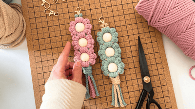 How to INCORPORATE Beads onto a Macrame Keychain