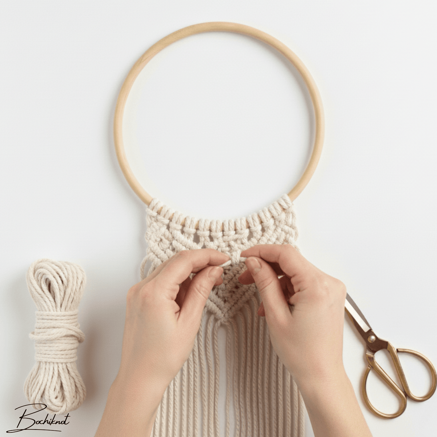 10" Beechwood Macramé Hoop