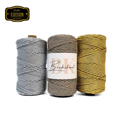 3mm Braided Metallic Macrame Cord (100m)