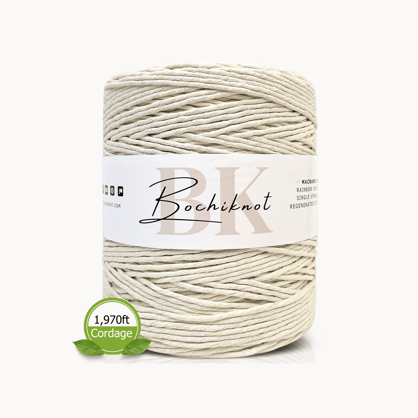 Single Strand Twist Recycled Cotton Cord JUMBO (2kg)