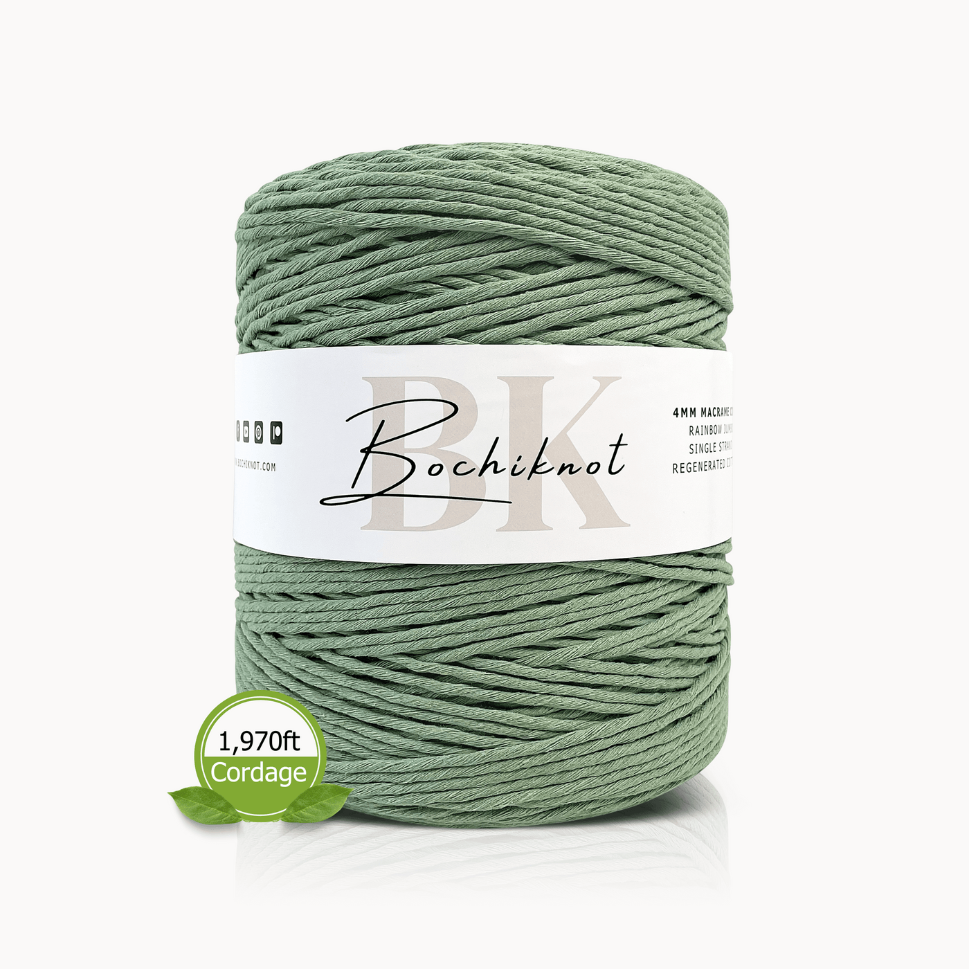 Single Strand Twist Recycled Cotton Cord JUMBO (2kg)