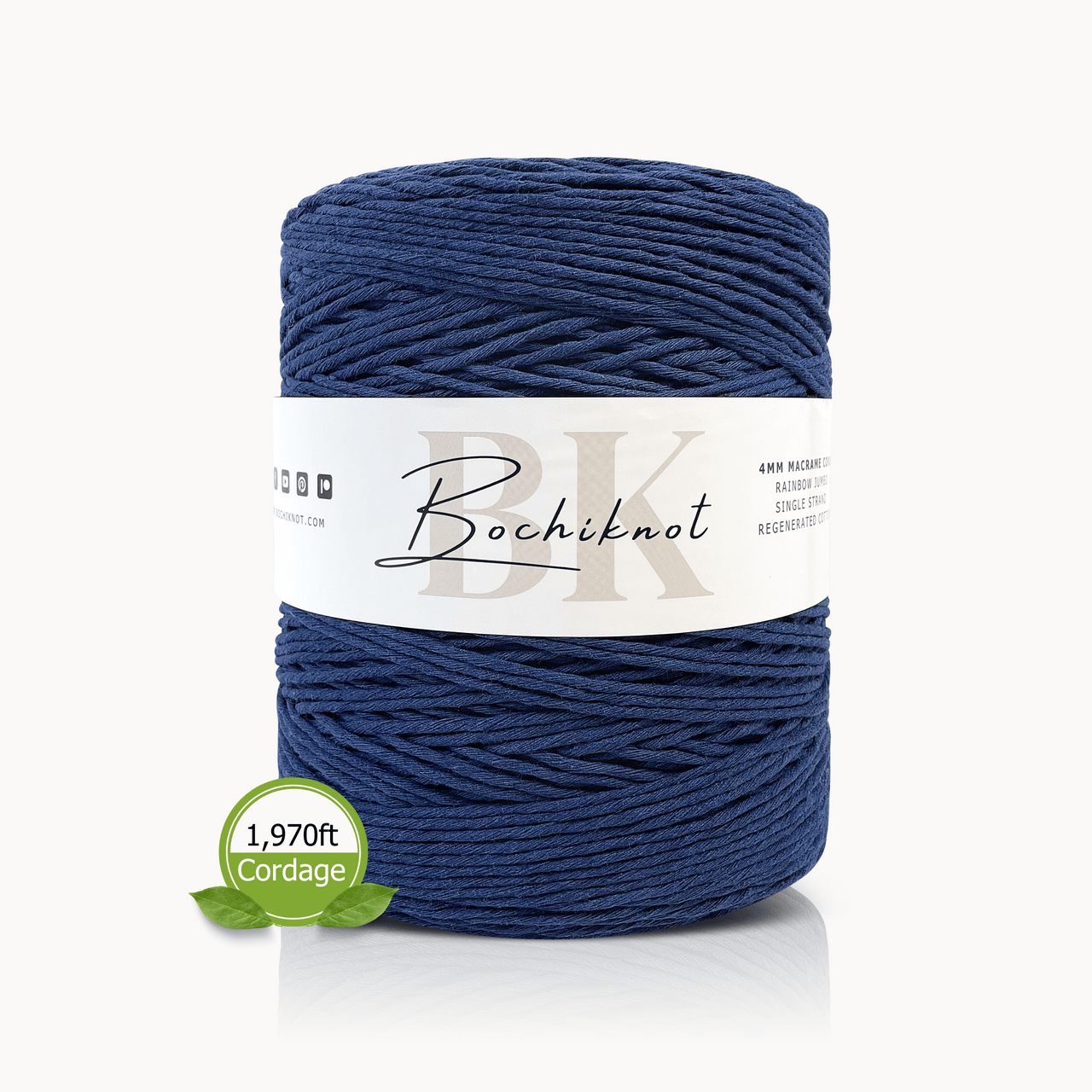 Clearance Single Strand Macrame Cord JUMBO (Oxford Blue)