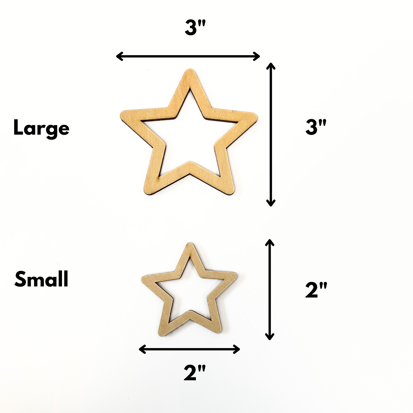 Wooden Star Frames (2 pack)