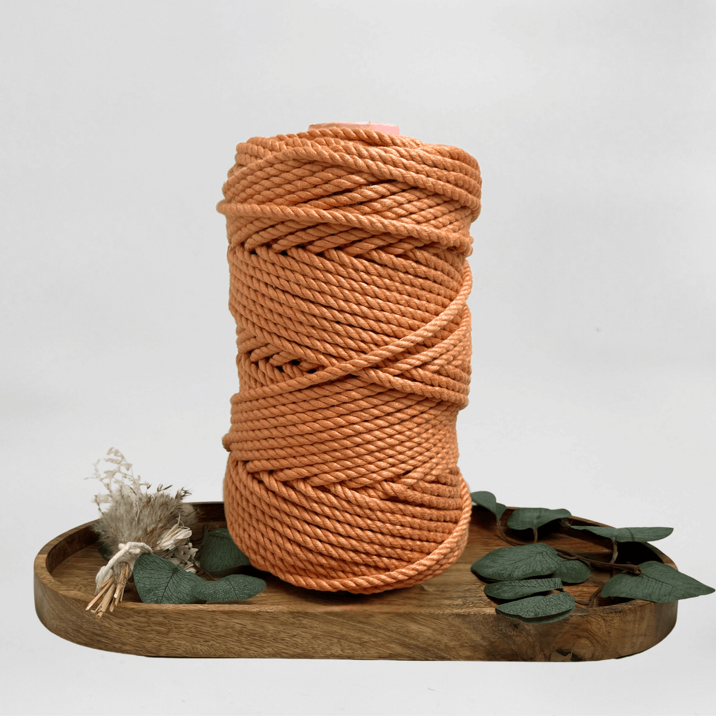 5mm 3ply Bamboo Macrame Cord (150yds, Coral)