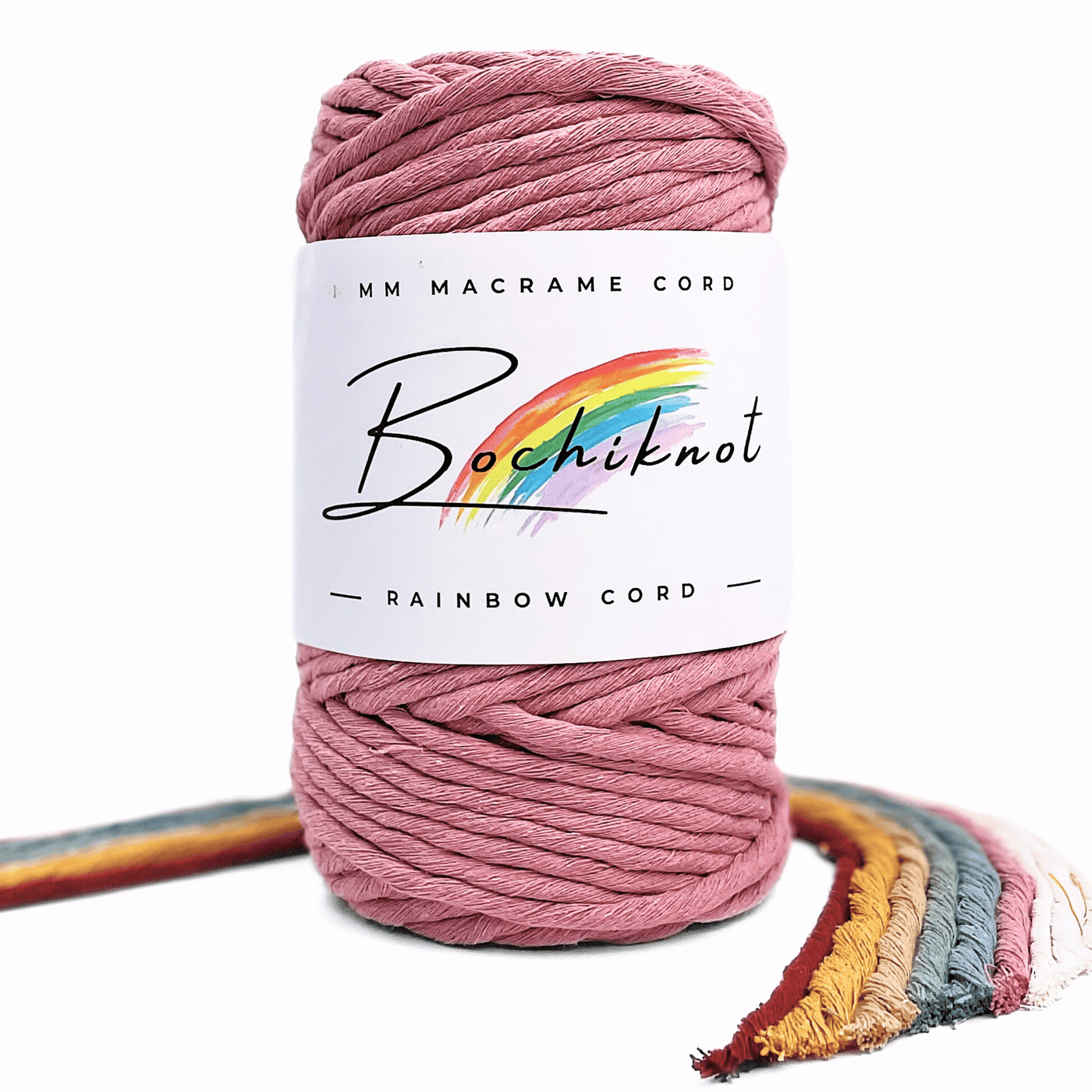 CLEARANCE RAINBOW 6mm Single Strand Twist Recycled Cotton Cord (150yds)