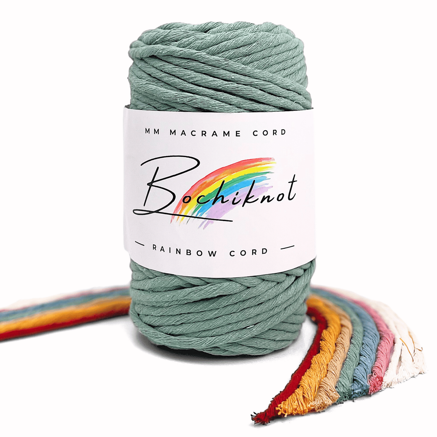 CLEARANCE RAINBOW 6mm Single Strand Twist Recycled Cotton Cord (150yds)