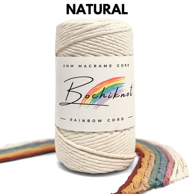 RAINBOW 3mm to 6mm Single Strand Twist Recycled Cotton Cord