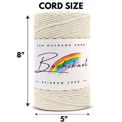 RAINBOW 3mm 4mm 5mm Single Strand Twist Recycled Cotton Cord
