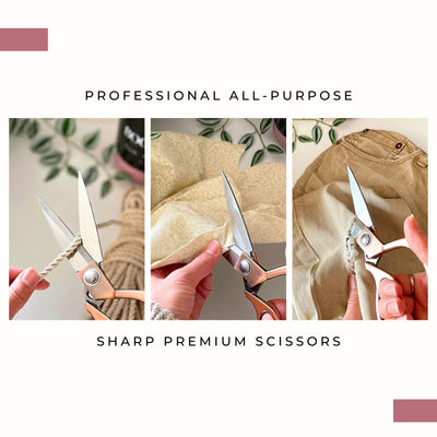 8" Rose Gold All-Purpose Macrame Scissors (Multi-Use Scissors)
