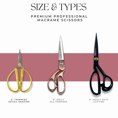 8" Rose Gold Macrame Scissors