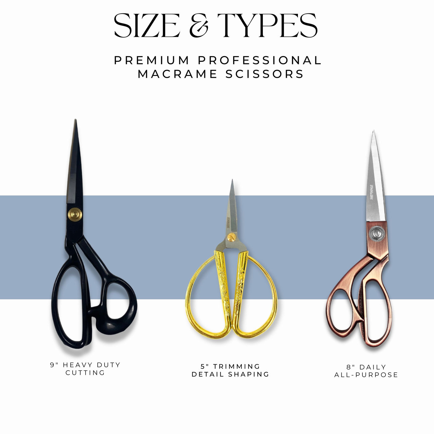 5" Gold Precision Macrame Scissors (Detailing, Trimming, & Shaping)
