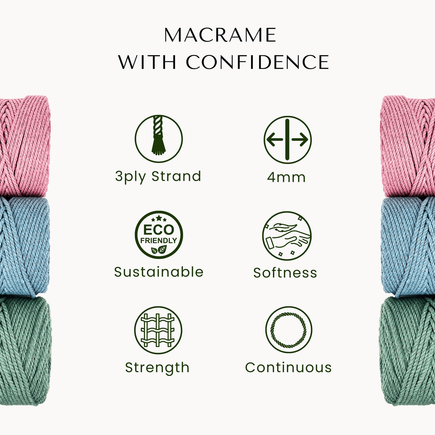 3ply Twist Recycled Cotton Cord