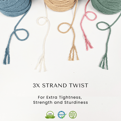 3ply Twist Recycled Cotton Cord