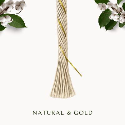 Clearance Mini 4mm Macrame Cord (50m, Natural Gold)