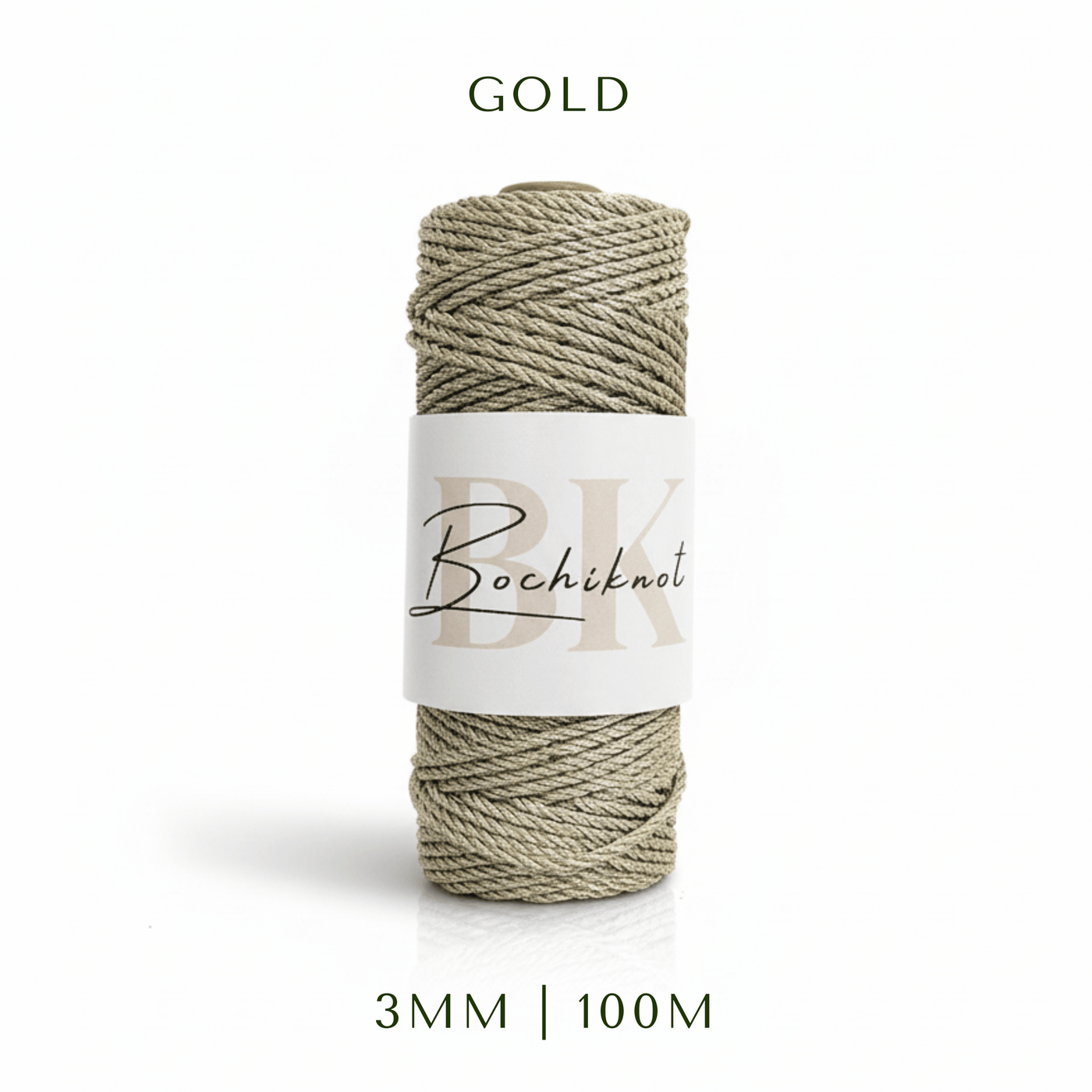 3mm 3ply Metallic Macrame Cord (100m)