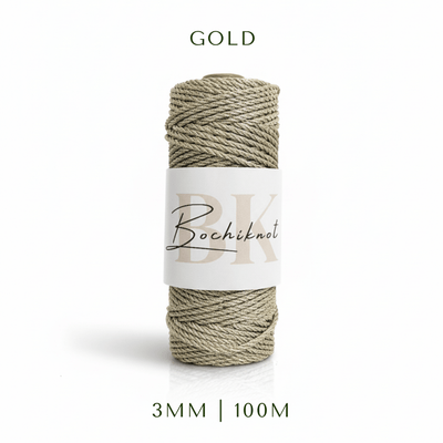 3mm 3ply Metallic Macrame Cord (100m)