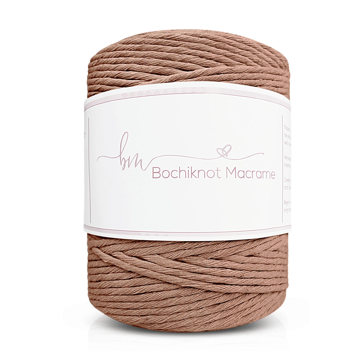 Clearance Recycled 3mm Single Stand Cotton Cord (Dusty Mauve)