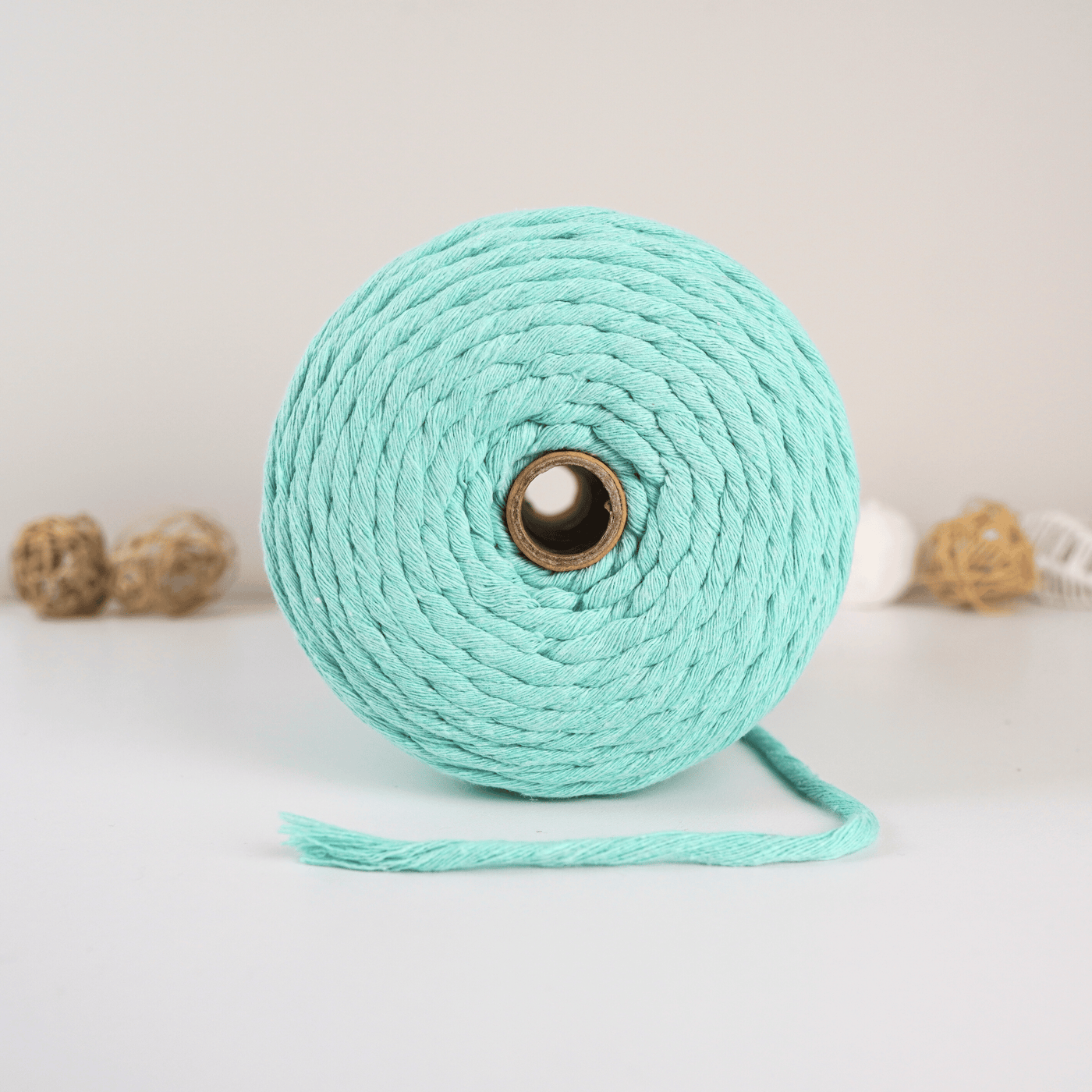 Clearance Recycled 4mm Single Stand Cotton Cord (Aqua)