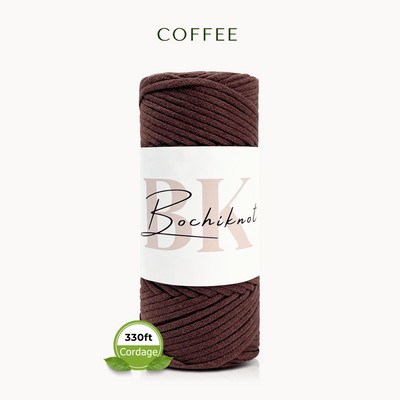 Braided 4mm Macrame Cord (100m, Coffee)