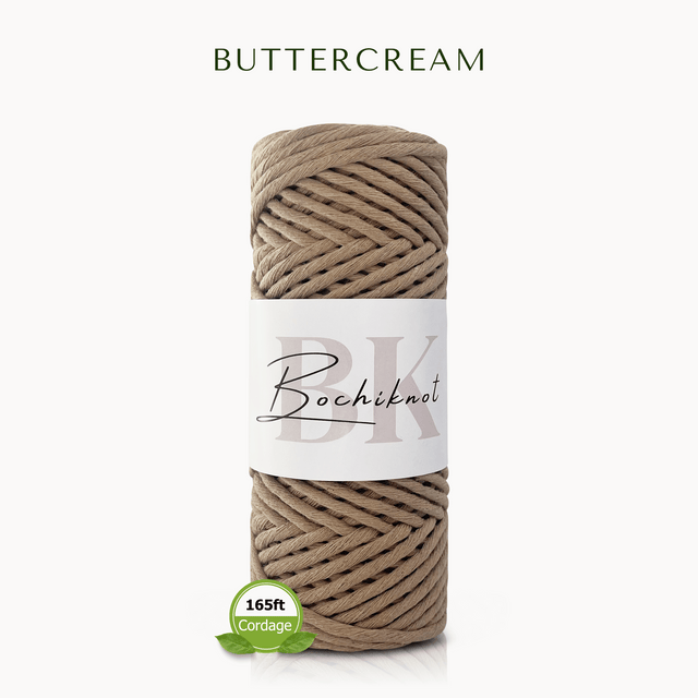 Clearance Mini Macrame Cord (50m, Buttercream)