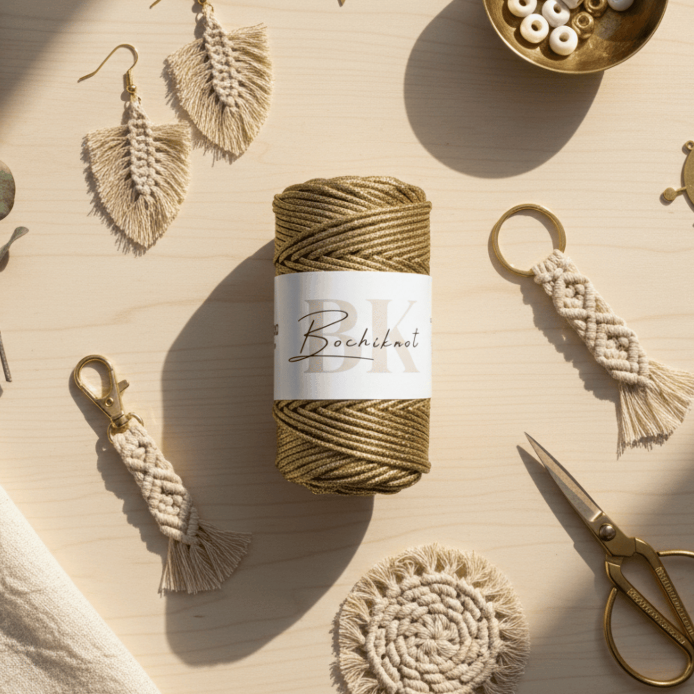 3mm Braided Metallic Macrame Cord (100m)