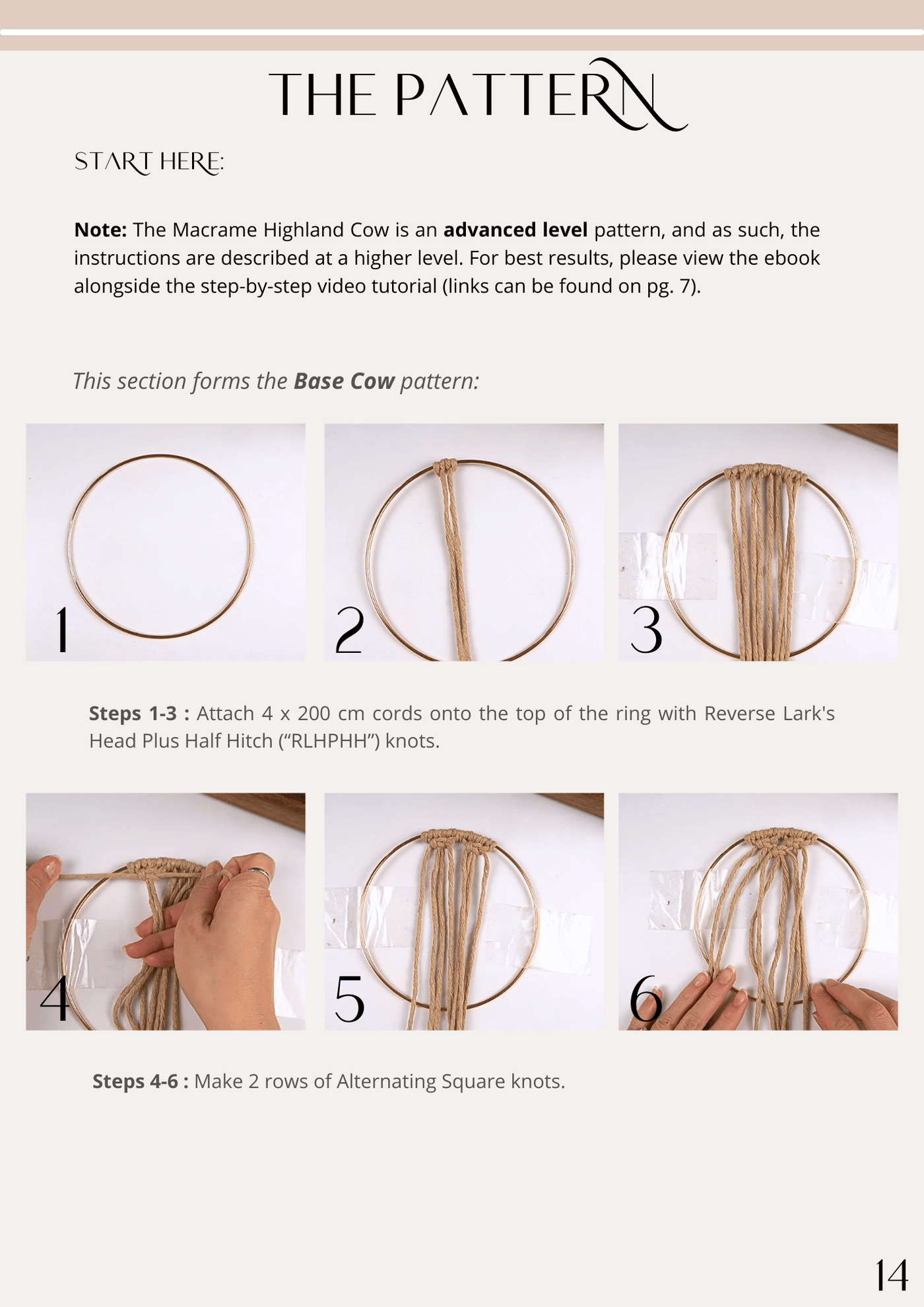 Macrame Highland Cow Pattern Ebook