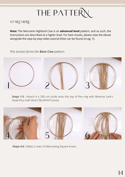 Macrame Highland Cow Pattern Ebook