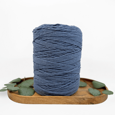 Clearance 3mm Recycled Macrame Cord (650yds, Stone Blue)