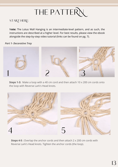 Macrame Lotus Wall Hanging Pattern Ebook
