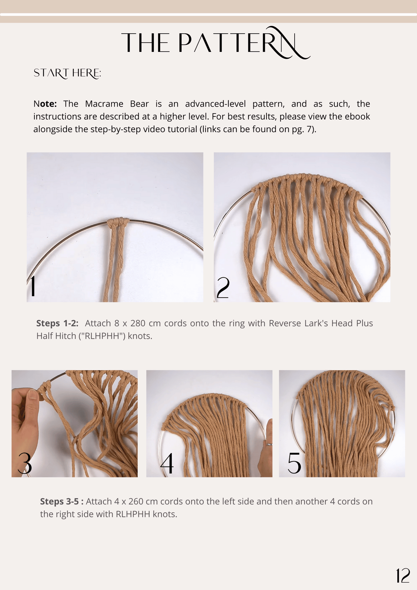 Macrame Fuzzy Bear Wall Hanging Pattern Ebook