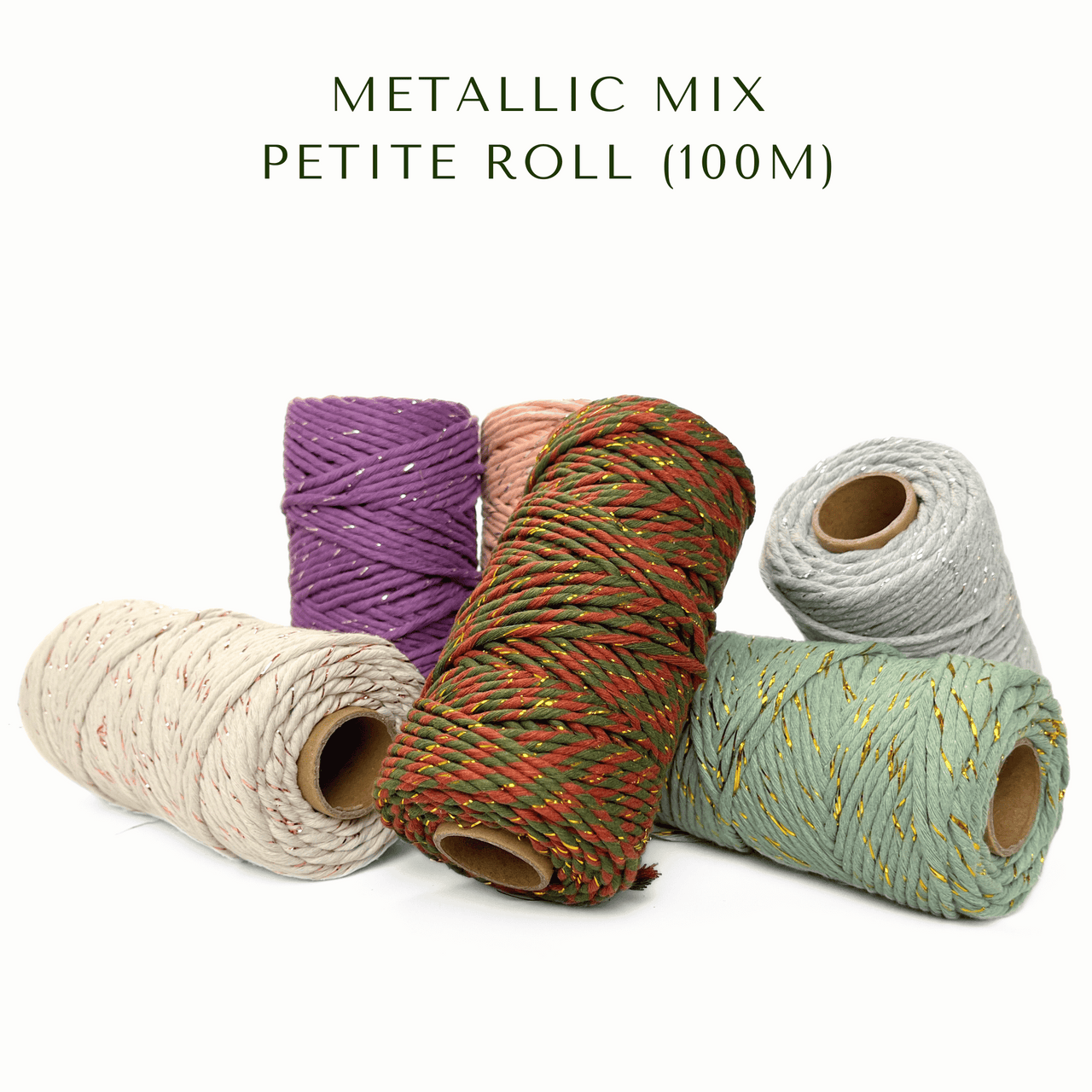 Metallic Mix Macrame Cord (Petite, 100m)