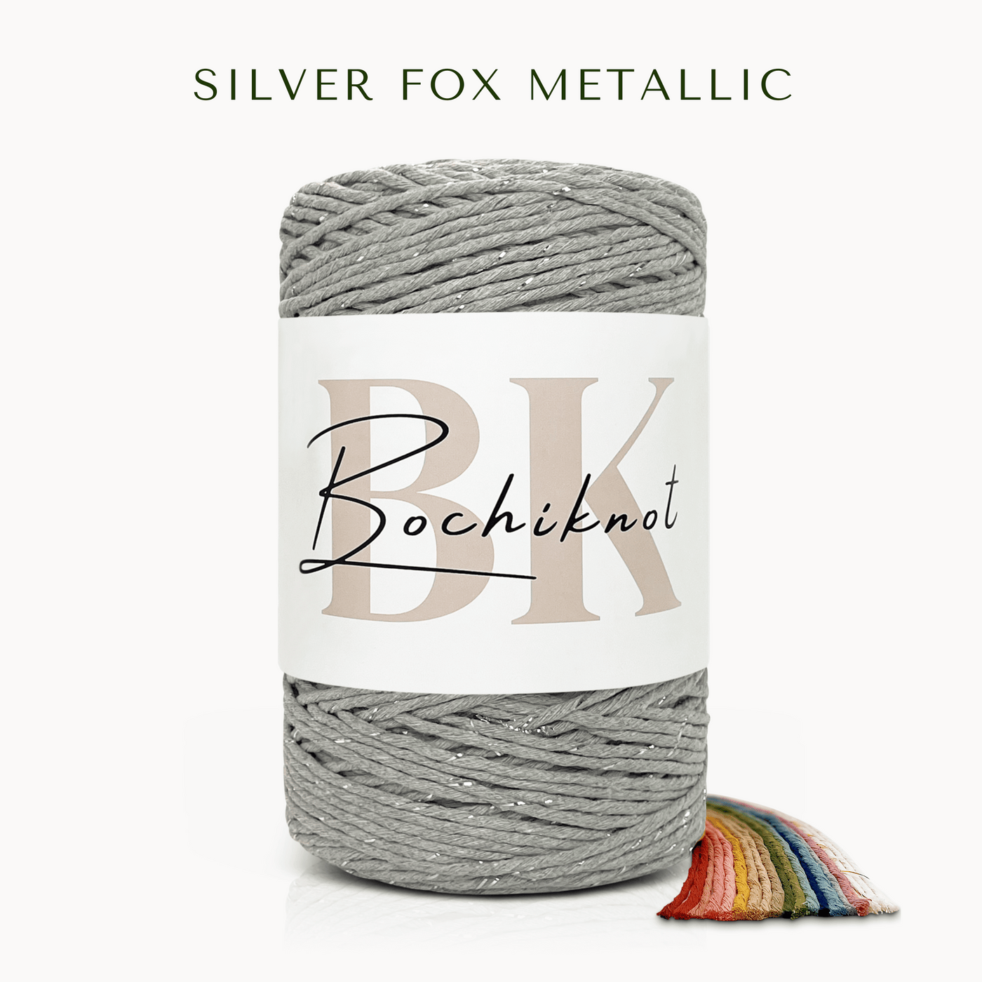 Clearance 5mm Single-Stand Macrame Cord (140m, Silver Fox)