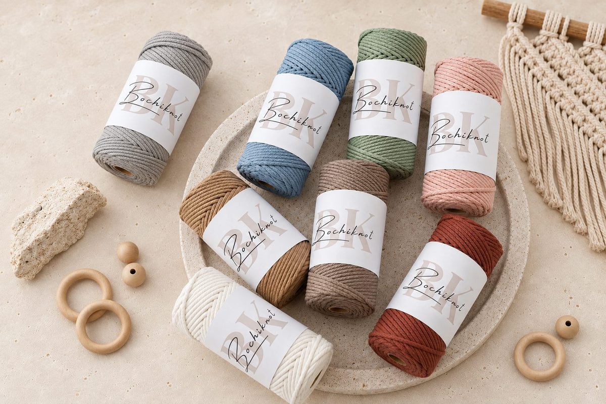 Braided macrame cord Petite spools in mixed colours