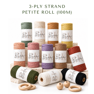 3-Ply Macrame Cord Petite 100m – Hero – All Colours
