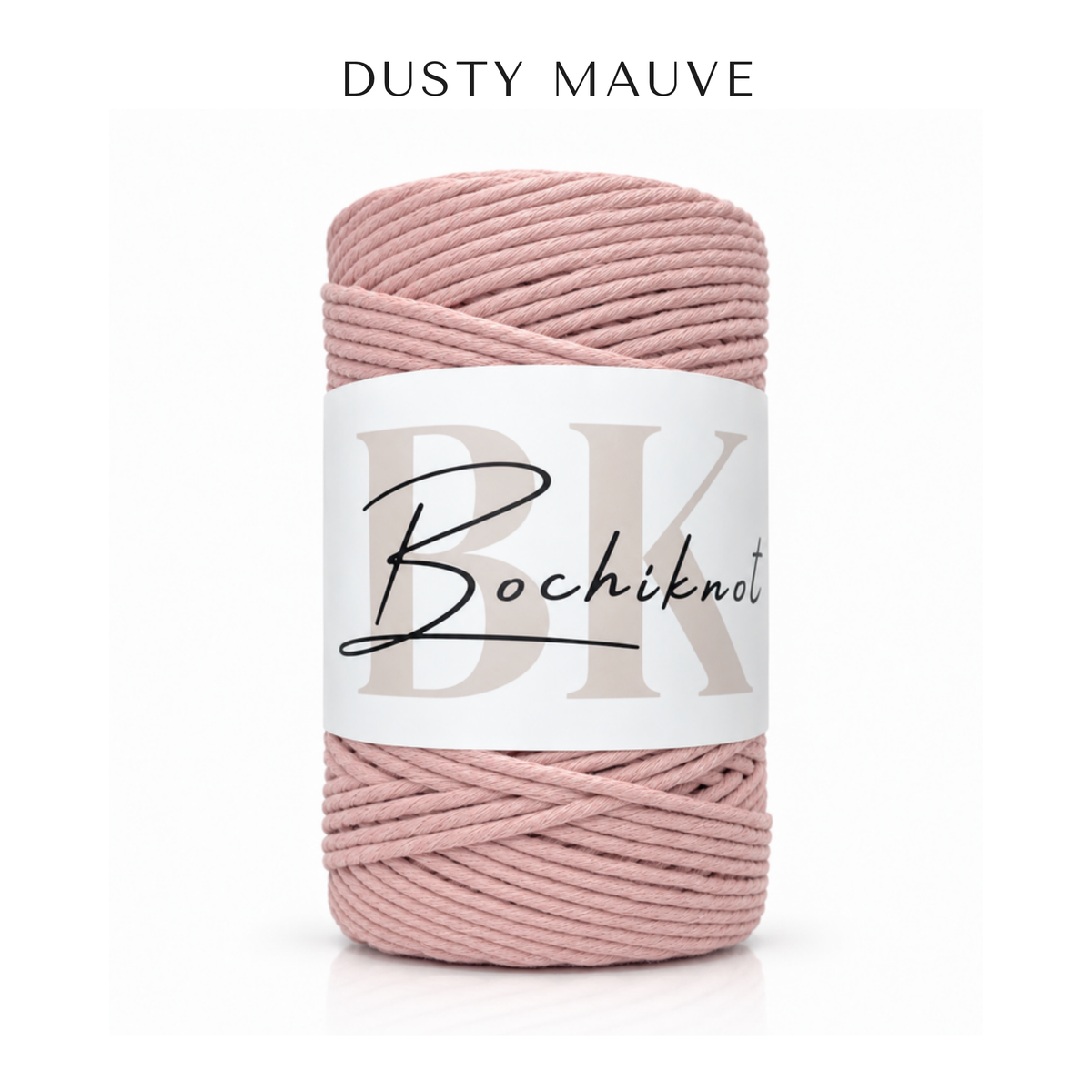 Dusty Mauve Single-Strand Cotton Macramé Cord Regular Roll — Bochiknot