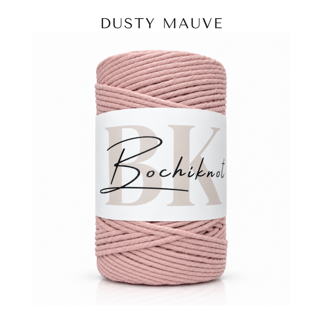 Dusty Mauve Single-Strand Cotton Macramé Cord Regular Roll — Bochiknot